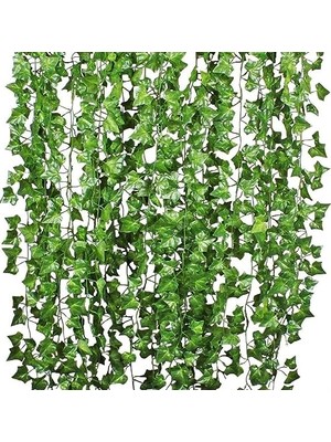 Die Grup Orret Home 12 Adet 240 cm Yapay Sarmaşık Yaprak – Doğal Görünümlü Dekoratif Bitki, Bahçe ve Ev Dekoru, Doğalgaz Borusu Kapatıcı, Peyzaj ve Organizasyon Için Yapay Bitki