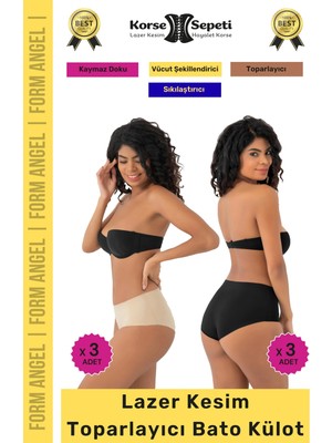 #batokülot Karın Basen Toparlayıcı Kaymaz Iz Yapmaz Lazer Kesim Toparlayıcı Bato Külot 6'lı Set