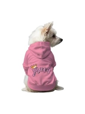 Die Grup Kedi ve Köpek Kıyafeti & Elbisesi Pembe Hoodie Queen Xl