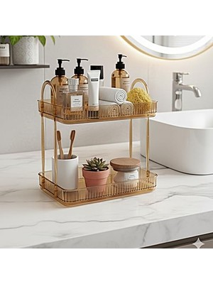 Die Grup Banyo Düzenleyici Organizer Banyo Rafı (Amber Sarı)