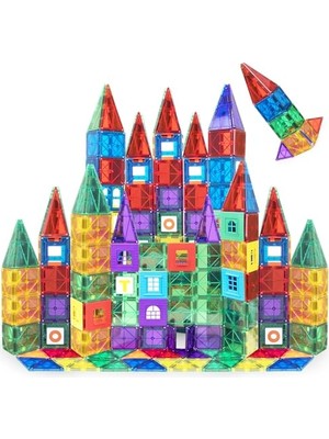 Die Grup 100 Parça Manyetik Blok Set | 3+ Yaş Bebek ve Çocuklar Için Stem Montessori Eğitim Seti | Okul Öncesi ve Ilkokul Çocuklarına Uygun Oyuncak