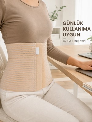 MiraLive 26 cm Karın Korsesi 4 Kademeli Ayarlanabilir Abdominal Bel Destek Korsesi