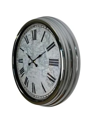 Vivense Atlas Silver Metal Duvar Saati 40 cm