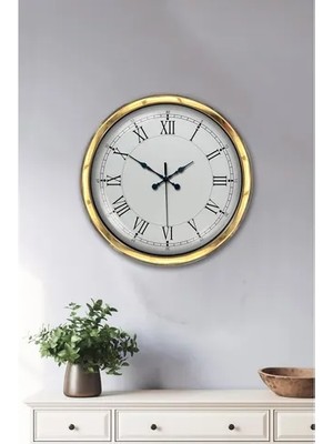 Vivense Gold Şık Metal Roma Rakamlı Duvar Saati 40 cm