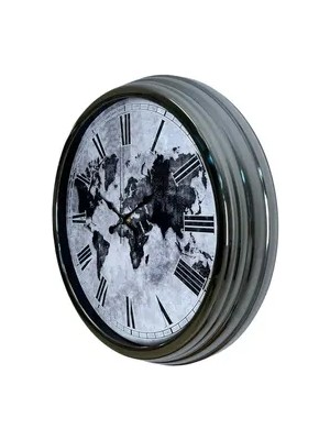 Vivense Global Silver Metal Duvar Saati 40 cm