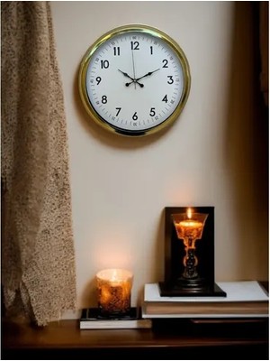 Vivense Classic White Gold Metal Duvar Saati 40 cm