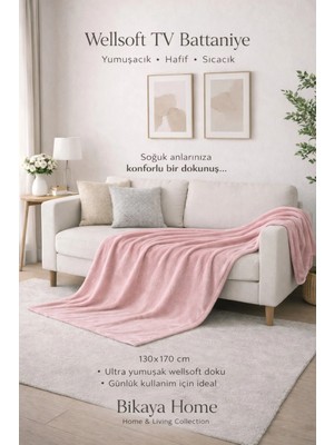 Bikaya Home Wellsoft 130X170 cm Tv Battaniyesi | Yumuşak Dokulu | Hafif ve Sıcak Tutan | Koltuk & Kanepe Örtüsü