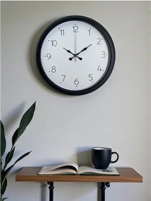 Vivense Pure Time Black Metal Duvar Saati 40 cm