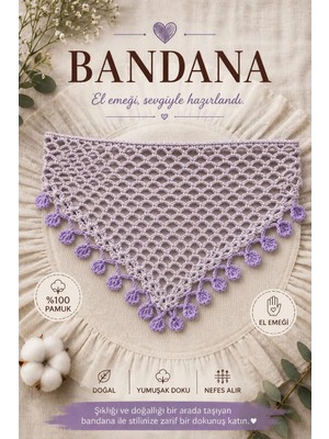 Bikaya Home El Yapımı Örgü Bandana | %100 Pamuk | Çok Amaçlı Bel Şalı | Yazlık & Hediyelik