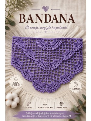 Bikaya Home El Yapımı Örgü Bandana | %100 Pamuk | Çok Amaçlı Bel Şalı | Yazlık & Hediyelik
