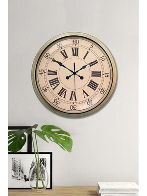 Vivense Nostalji Stil Metal Eskitme Duvar Saati 40 cm