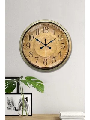 Vivense Bronz Nostalji Metal Eskitme Duvar Saati 40 cm