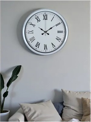 Vivense White Prime Roma Rakamlı Metal Duvar Saati 40 cm