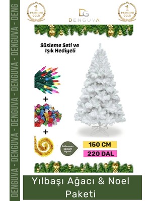 #noelpaketi Yılbaşı Çam Ağacı Ev Ofis Dekorasyonu Kaliteli Sık Dallı Noel Paketi 150 cm 220 Dal