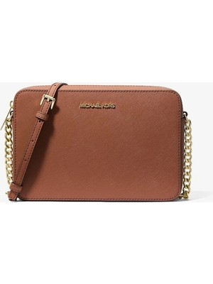 Michael Kors Kadın Jet Set Saffiano Deri Çapraz Pudra Pembe Omuz Çantası MK-35T8GTTC9L