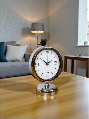 Vivense Silver Line Metal Krom Masa Saati 25X20 cm