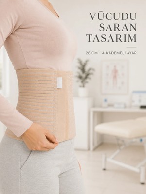 İlk El Grup Doğum Sonrası Abdominal Korse 26 cm 4 Kademe Ayarlı Karın Toparlayıcı Korse