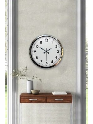 Vivense Modern Klasik Krom Metal Duvar Saati 40 cm
