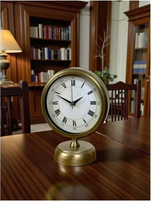Vivense Aurum Retro Eskitme Metal Masa Saati 25X20 cm