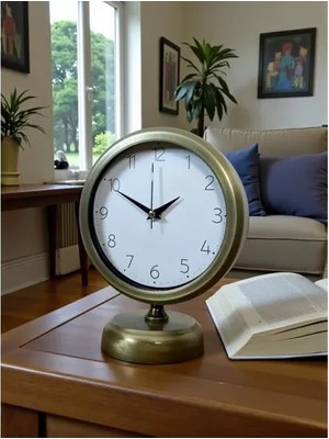 Vivense Vintage Sade Metal Masa Saati 25X20 cm