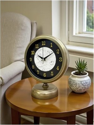 Vivense Antique Aura Eskitme Metal Masa Saati 25X20 cm
