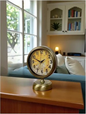 Vivense Antique Touch Eskitme Metal Masa Saati 25X20 cm