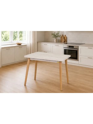Vivense Avanos Mdf Sabit Mutfak Masası, 60X90 Cm, Bej Naturel