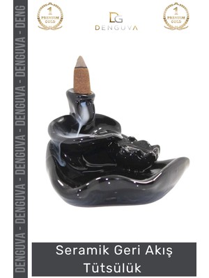 #tütsülük Ithal Seramik Geri Akışlı Dekoratif Şık Hediyelik Aromatik Oda Kokusu Biblo 10*12 cm