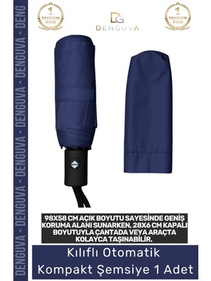 #şemsiye Kılıflı Otomatik Su Geçirmez Dayanıklı Rüzgar Dirençli Ergonomik Kompakt Yağmur Şemsiye