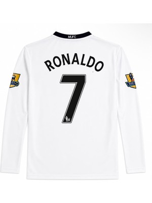 Mmt Spor C. Ronaldo Manchester United 2007 Şampiyonlar Ligi Beyaz Uzun Kollu Yetişkin Futbol Forma 7 Numara