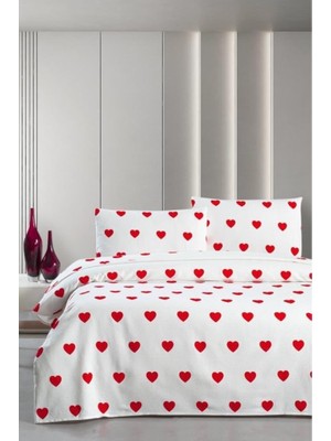 Hamlet Çarşafı Lastikli Çift Kişilik Pike Yatak Örtüsü BORDO%100 Pamuk 200X230 4 Parça Tak�
