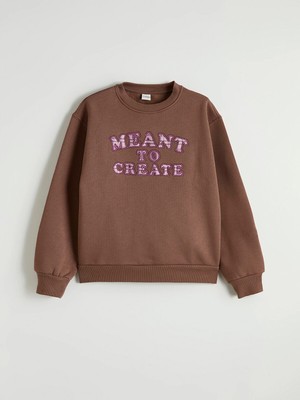 Lc Waikiki Yeni Sezon Baskılı Kız Çocuk Kalın Sweatshirt