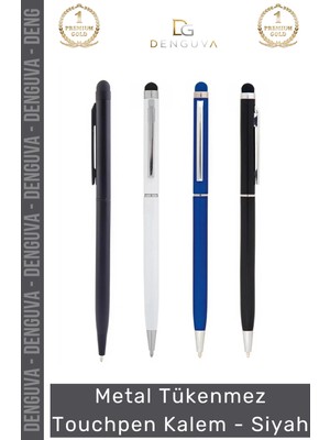 #kalem Profesyonel Metal Gövde Şık Lüks Kaliteli Dokunmatik Ekranlar Tükenmez Touchpen Kalem Siyah