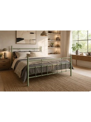 Vivense Unimet Lalas Metal Karyola, Yeşil, 150X200