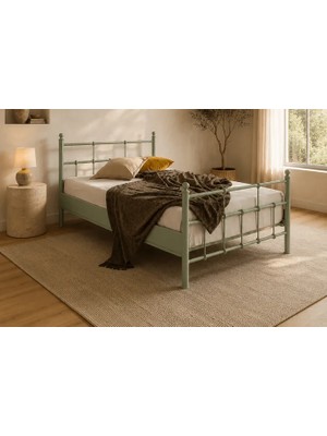 Vivense Unimet Lalas Metal Karyola, Yeşil, 90X200