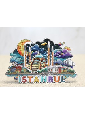 Evaglow Ahşap Istanbul Temalı Magnet
