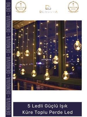 #led Dekoratif Ambiyans Aydınlatma Modern Şık 5 Ledli Güçlü Işık Küre Toplu Perde LED