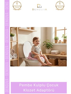 #çocukklozet Ergonomik Güvenli Hijyenik Kaymaz Tuvalet Eğitimi Pembe Kulplu Çocuk Klozet Adaptörü