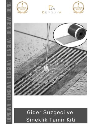#gidersüzgeci Banyo Mutfak Zemin Drenaj Filtre Saç Gider Süzgeci Sineklik 12 cm 4 Metre Tamir Kiti