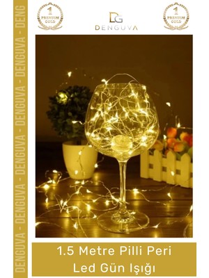 #ledışık Dekoratif Aydınlatma Esnek Tel Estetik Sıcak Beyaz Tasarım Pilli Peri LED Gün Işığı