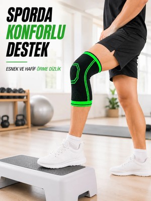 Teknodayım Diz Destekleyici Örme Dizlik Esnek Nefes Alabilen Spor Fitness Yürüyüş Dizliği