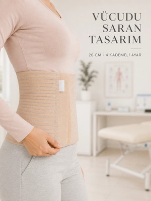 Shopwave Doğum Sonrası Abdominal Korse 26 cm 4 Kademe Ayarlı Karın Toparlayıcı Korse