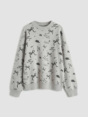 Lc Waikiki Yeni Sezon Bisiklet Yaka Baskılı Kız Çocuk Sweatshirt