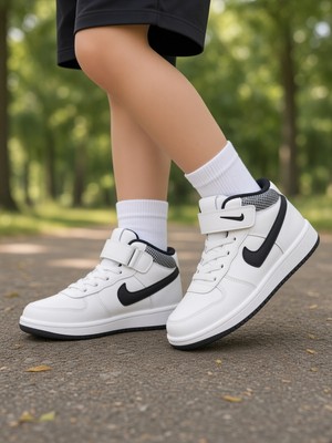 Mcdark Çocuk Uzun Bilekli Mevsimlik Sneaker Ayakkabı-Beyaz