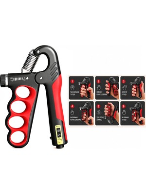 Tuğra Çelik Yıldız Sport Yld-99 Ayarlı ve Sayaçlı Egzersiz El Yayı - 5-100 kg Direnç, Parmak Geçmeli