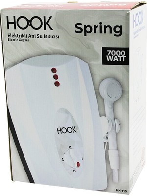 Tuğra Çelik Hook HK-410 Elektrikli Şofben 3 Kademeli Yanmaz Iç Kablo Takım 7000W 50-60Hz