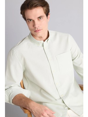 DeFacto %100 Pamuk Regular Fit Polo Yaka Oxford Basic Uzun Kollu Gömlek A8028AX26AU