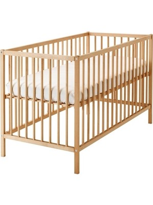 IKEA Sniglar Bebek Karyolası Yükseklik Ayarlı, 60x120 cm Masif Kayın Ağacından Ergonomik Tasarım ile Yükseklik Ayarlı