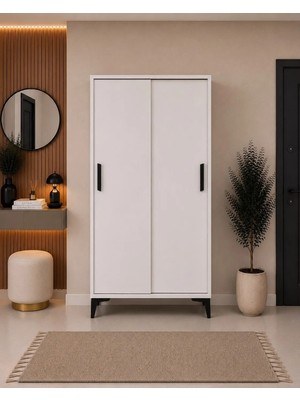 Afilli Olivia MDF Ayakkabılık Portmanto Klasik Tasarım 90 cm Genişlik 181 cm Yükseklik