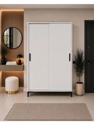 Afilli Liva MDF Sürgülü Portmanto 116 cm Genişlik 180 cm Yükseklik 40 cm Derinlik Klasik Tasarım